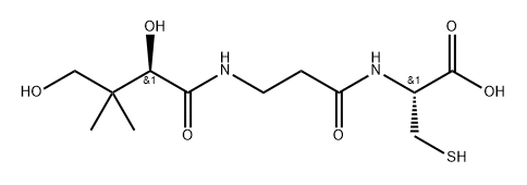 L-Cysteine, N-[(2R)-2,4-dihydroxy-3,3-dimethyl-1-oxobutyl]-β-alanyl- 结构式