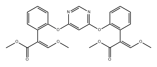 Benzeneacetic acid, 2,2'-[4,6-pyrimidinediylbis(oxy)]bis[α-(methoxymethylene)-, dimethyl ester, (E,E)- (9CI) 结构式