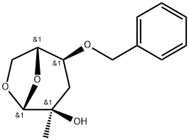 .beta.-D-ribo-Hexopyranose, 1,6-anhydro-3-deoxy-2-C-methyl-4-O-(phenylmethyl)- 结构式