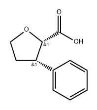 rac-(2R,3R)-3-phenyloxolane-2-carboxylic acid, cis 结构式