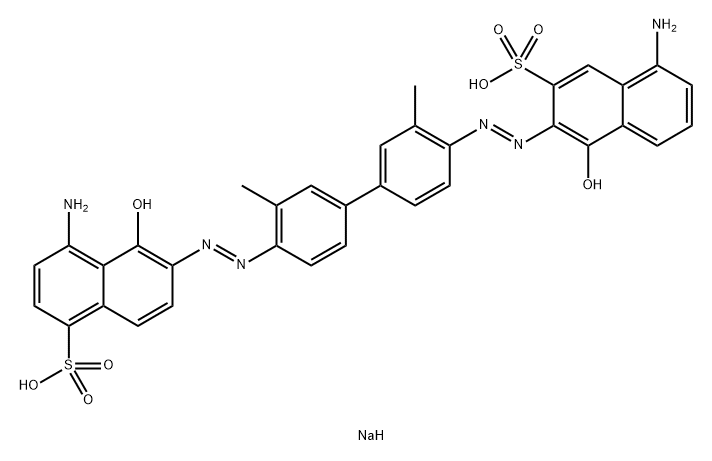 1-Naphthalenesulfonic acid, 4-amino-6-[2-[4'-[2-(5-amino-1-hydroxy-3-sulfo-2-naphthalenyl)diazenyl]-3,3'-dimethyl[1,1'-biphenyl]-4-yl]diazenyl]-5-hydroxy-, sodium salt (1:2) 结构式
