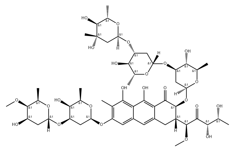Mithramycin, 4B-O-methyl-, (1BR,4BR,4ES,5ES)- (9CI) 结构式