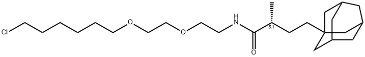 Tricyclo[3.3.1.13,7]decane-1-butanamide, N-[2-[2-[(6-chlorohexyl)oxy]ethoxy]ethyl]-α-methyl-, (αR)- 结构式