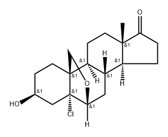 5 A-CHLORO-6 B,19-EPOXY-3 B -HYDROXY-5 A-ANDROSTAN-17-ONE 结构式