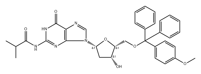 2'-Deoxy-N2-isobutyryl-5'-O-MMT-guanosine 结构式