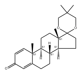 17-spiro(5,5-dimethyl-1,3-dioxan-2-yl)androsta-1,4-diene-3-one 结构式