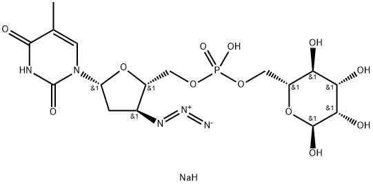 6-mannopyranosyl 3'-azido-3'-deoxy-5'-thymidinyl phosphate 结构式