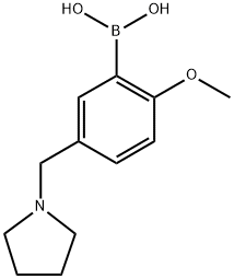 2-Methoxy-5-pyrrolidin-1-ylmethyl-phenylboronic acid 结构式