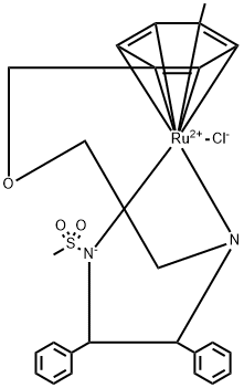 {N-[(1R,2R)-2-[(S)-[2-[[1,2,3,4,5,6-η)-4-甲基苯基]甲氧基]乙基]氨基] -1,2-二苯乙基甲磺酰胺基}氯化钌(II) 结构式