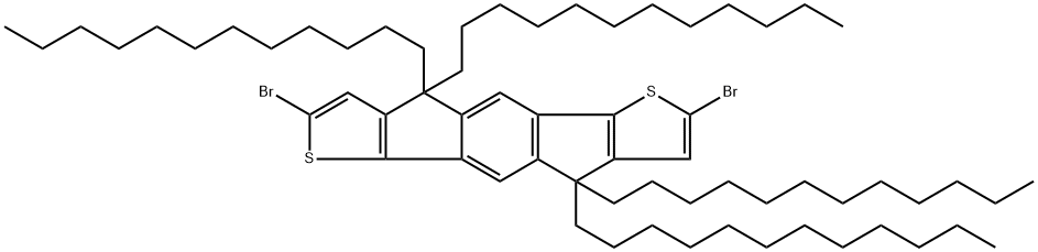s-Indaceno[1,2-b:5,6-b']dithiophene, 2,7-dibromo-4,4,9,9-tetradodecyl-4,9-dihydro- 结构式