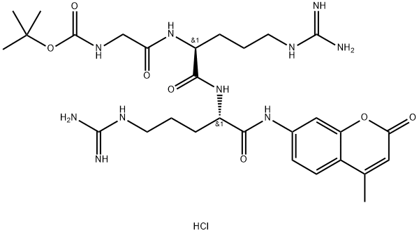 N-tert-BOC-Gly-Arg-Arg 7-amido-4-methylcoumarin HCl 结构式
