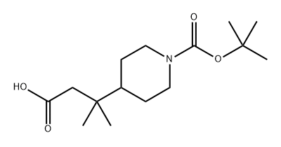 3-(1-(叔丁氧基羰基)哌啶-4-基)-3-甲基丁酸 结构式