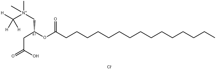 (3R)-4-[dimethyl(trideuteriomethyl)azaniumyl]-3-hexadecanoyloxybutanoate:hydrochloride 结构式