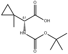 Cyclopropaneacetic acid, α-[[(1,1-dimethylethoxy)carbonyl]amino]-1-methyl-, (αR)- 结构式