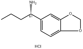 (S)-1-(苯并[D][1,3]二氧杂-5-基)丁-1-胺盐酸盐 结构式