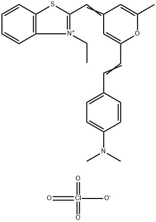 Benzothiazolium, 2-[[2-[2-[4-(dimethylamino)phenyl]ethenyl]-6-methyl-4H-pyran-4-ylidene]methyl]-3-ethyl-, perchlorate (1:1) 结构式