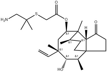 14-O-[(1-AMino-2-Methylpropan-2-yl)thioacetyl]Mutilin 结构式