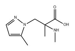 2-甲基-3-(5-甲基-1H-吡唑-1-基)-2-(甲基氨基)丙酸 结构式