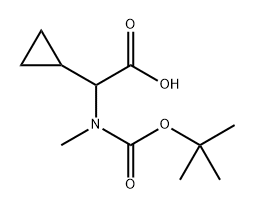 2-[叔丁氧羰基(甲基)氨基]-2-环丙基-乙酸 结构式