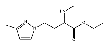 4-(3-甲基-1H-吡唑-1-基)-2-(甲基氨基)丁酸乙酯 结构式
