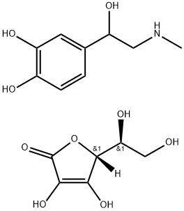 L-Ascorbic acid, compd. with 4-[1-hydroxy-2-(methylamino)ethyl]-1,2-benzenediol (1:1) (9CI) 结构式