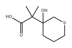 2-(3-羟基四氢-2H-噻喃-3-基)-2-甲基丙酸 结构式