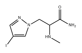 3-(4-碘-1H-吡唑-1-基)-2-(甲基氨基)丙酰胺 结构式