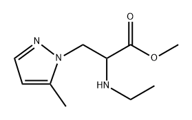 2-(乙基氨基)-3-(5-甲基-1H-吡唑-1-基)丙酸甲酯 结构式