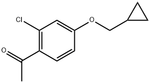 1-[2-Chloro-4-(cyclopropylmethoxy)phenyl]ethanone 结构式