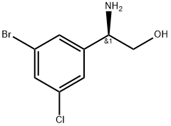 (R)-2-amino-2-(3-bromo-5-chlorophenyl)ethan-1-ol 结构式