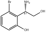 2-[(1S)-1-amino-2-hydroxyethyl]-3-bromophenol 结构式