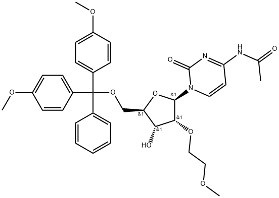 5'-DMT-2'-O-MOE-N4-ACETYLCYTIDINE 结构式