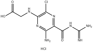 Glycine, N-[6-amino-5-[[(aminoiminomethyl)amino]carbonyl]-3-chloro-2-pyrazinyl]-, hydrochloride (1:1) 结构式