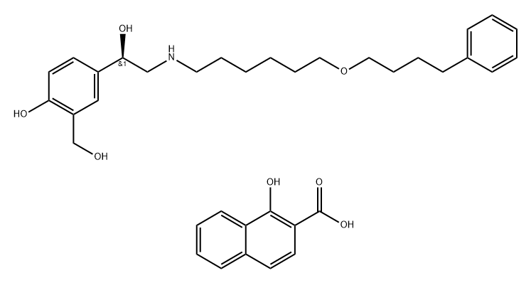 (R)-Salmeterol 1-hydroxy-2-naphthoic acid salt 结构式