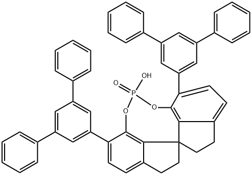 (R)-6,6'-双(3,5-二苯基苯基)螺环二酚磷酸酯 结构式