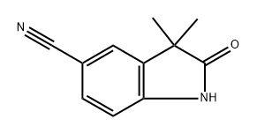 3,3-Dimethyl-2-oxo-2,3-dihydro-1H-indole-5-carbonitrile 结构式