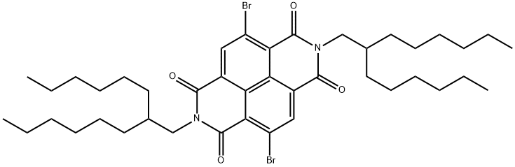 4,9-二溴-2,7-双(2-己基辛基)苯并[LMN][3,8]邻二氮杂菲-1,3,6,8(2H,7H)-四酮 结构式