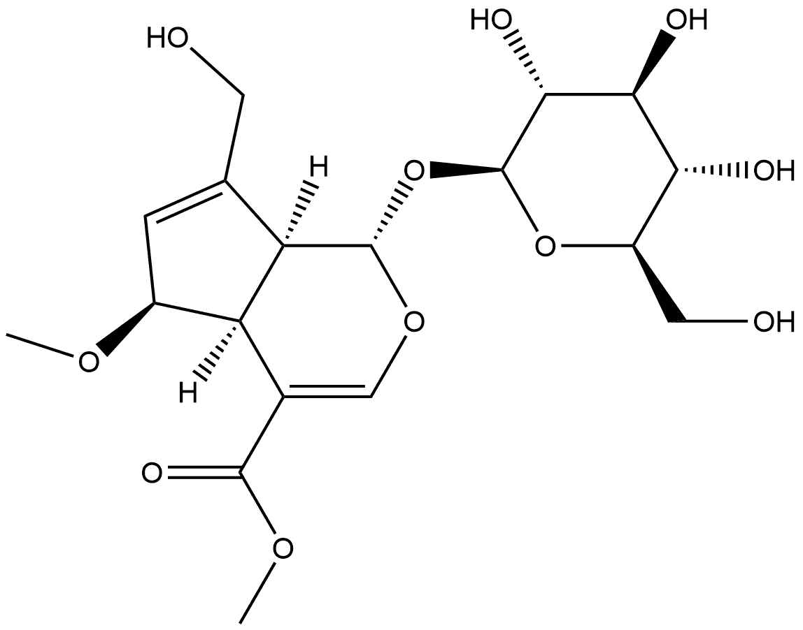 6-O-甲基去乙酰车叶草苷酸甲酯 结构式