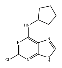 (2-Chloro-9H-purin-6-yl)-cyclopentyl-amine 结构式