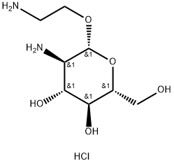 Β-D-GLUCOPYRANOSIDE, 2-AMINOETHYL 2-AMINO-2-DEOXY-, HYDROCHLORIDE (1:1) 结构式