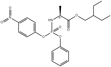 N-[(S)-(4-nitrophenoxy)phenoxyphosphinyl]-L-Alanine 2-ethylbutyl ester 结构式