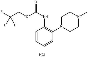 2,2,2-三氟乙基N-[2-(4-甲基哌嗪-1-基)苯基]氨基甲酸酯盐酸盐 结构式