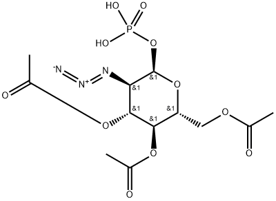 α-D-Glucopyranose, 2-azido-2-deoxy-, 3,4,6-triacetate 1-(dihydrogen phosphate) 结构式