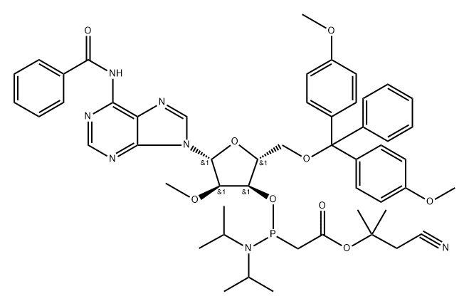 DMTR-2-OME-A(BZ) PACE AMIDITE 结构式