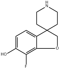 7-氟-2H-螺[苯并呋喃-3,4'-哌啶]-6-醇 结构式