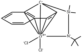 二甲基硅基双(2-甲基-4-苯基茚定基)二氯化锆 结构式
