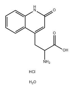 4-Quinolinepropanoic acid, α-amino-1,2-dihydro-2-oxo-, hydrochloride, hydrate		 结构式