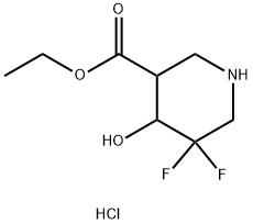 ethyl 5,5-difluoro-4-hydroxypiperidine-3-carboxylate 结构式