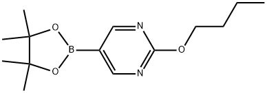 2-Butoxy-5-(4,4,5,5-tetramethyl-1,3,2-dioxaborolan-2-yl)pyrimidine 结构式