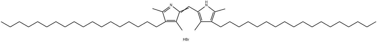1H-Pyrrole, 2-[(3,5-dimethyl-4-octadecyl-2H-pyrrol-2-ylidene)methyl]-3,5-dimethyl-4-octadecyl-, hydrobromide (1:1) 结构式